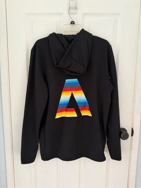 Men’s Adobe Summit Las Vegas Black Striped A Logo Graphic Zip-Up Hoodie Size S